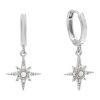 Brändlinger Pair of Earrings, Adelaide, Star, Silver 925, Gold-Plated, White Opal, and White Zirconia Silber Brandlinger myToys