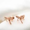 myToys Einzelstu00FCck Dragon Silver Dragonfly/Libelle 925 Sterling Silver Earrings Roségold