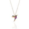 Einzelstu00FCck Einzelstück Kette mit Anhänger Einzelstück Kolibri Kette aus 925 Sterling Silber, rosé vergoldet, mit funkelnden Steinen myToys