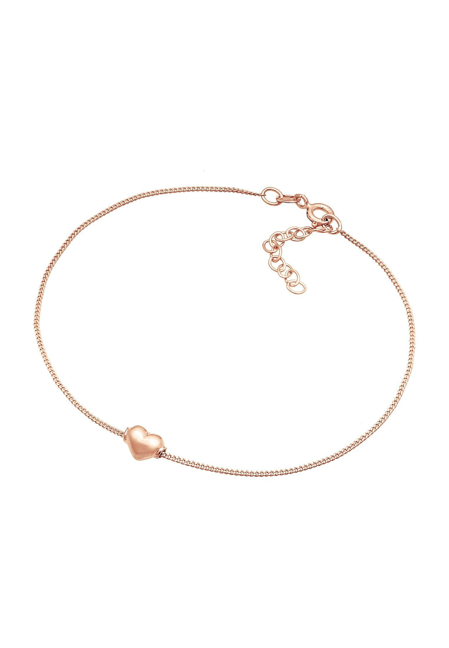 Elli Fußkette Kinder Herz Liebe Sommer 925 Silber, Herz Rosegold Mädchenmode Elli