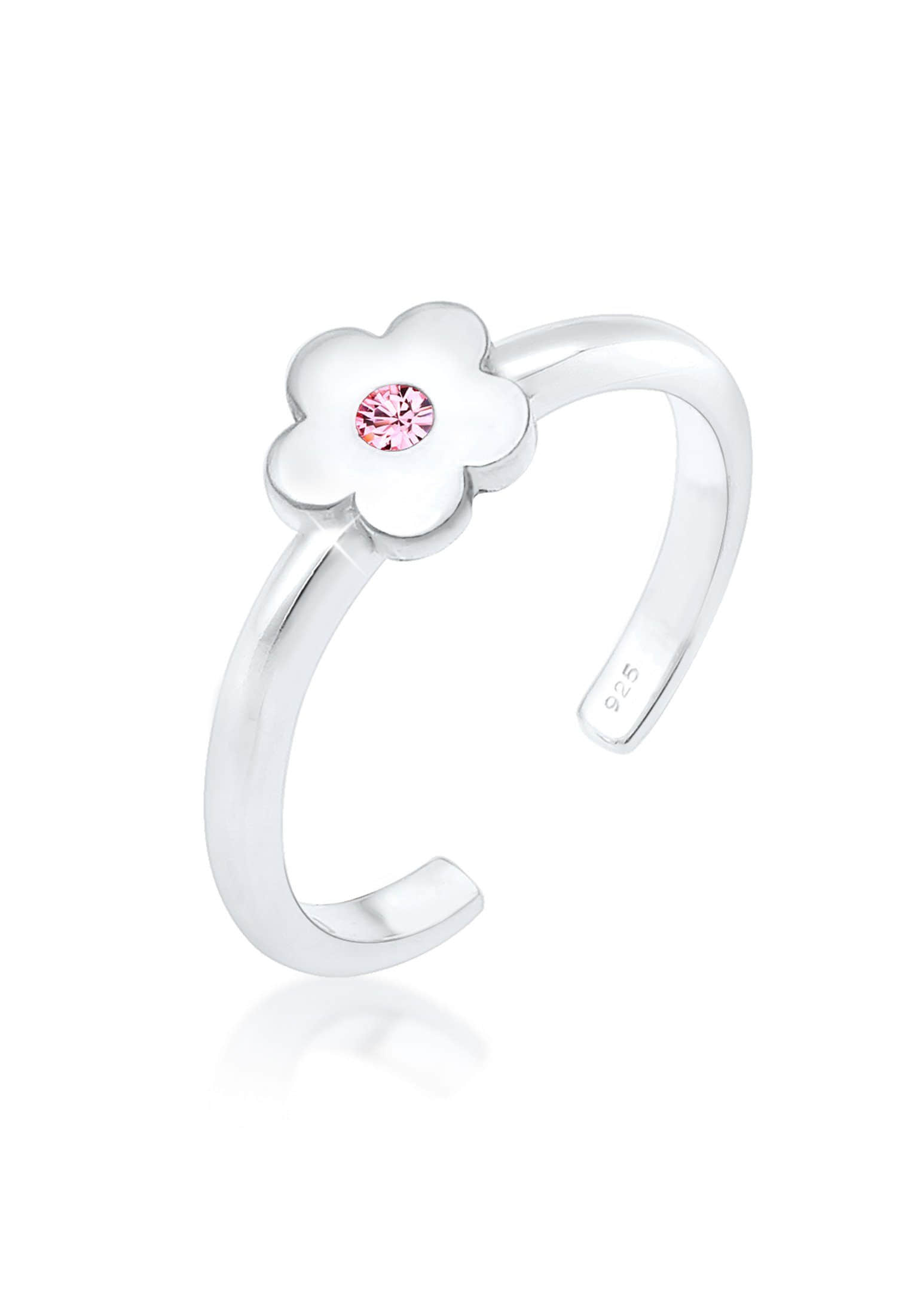 Elli Mädchenmode Elli Silver Flower Ring for Children - Crystal Accent 925 Silver Silber