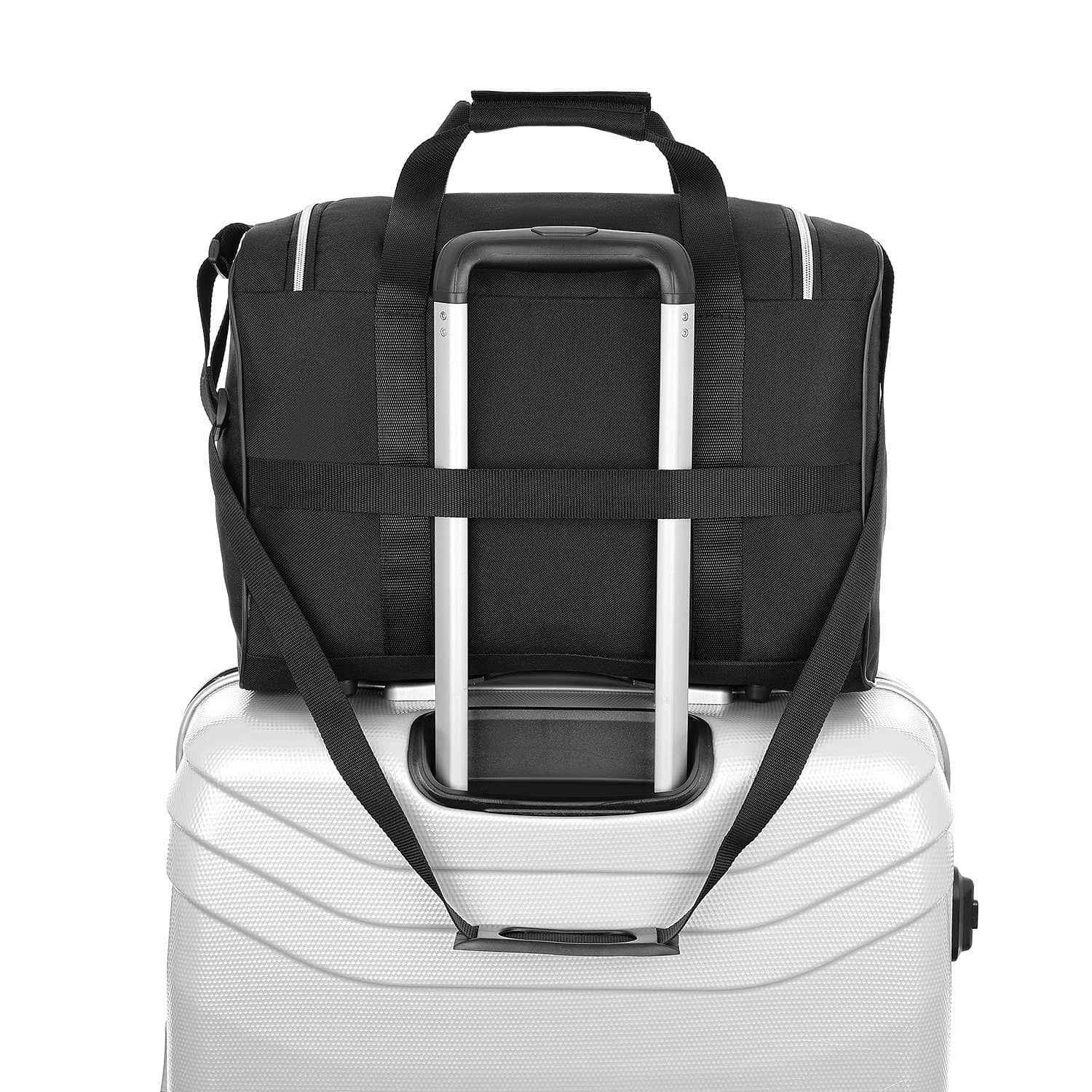 GRANORI Hand Luggage Travel Bag 40x30x20 cm for Flights with e.g. Wizz Air (Model WT2), extra light, with lockable compartment and adjustable shoulder strap Schwarz Accessoires & Taschen Granori