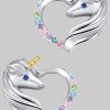 Goldene Hufeisen Golden Hufeisen Rainbow Unicorn Horse Earrings - 925 Sterling Silver Zirconia Bunt myToys