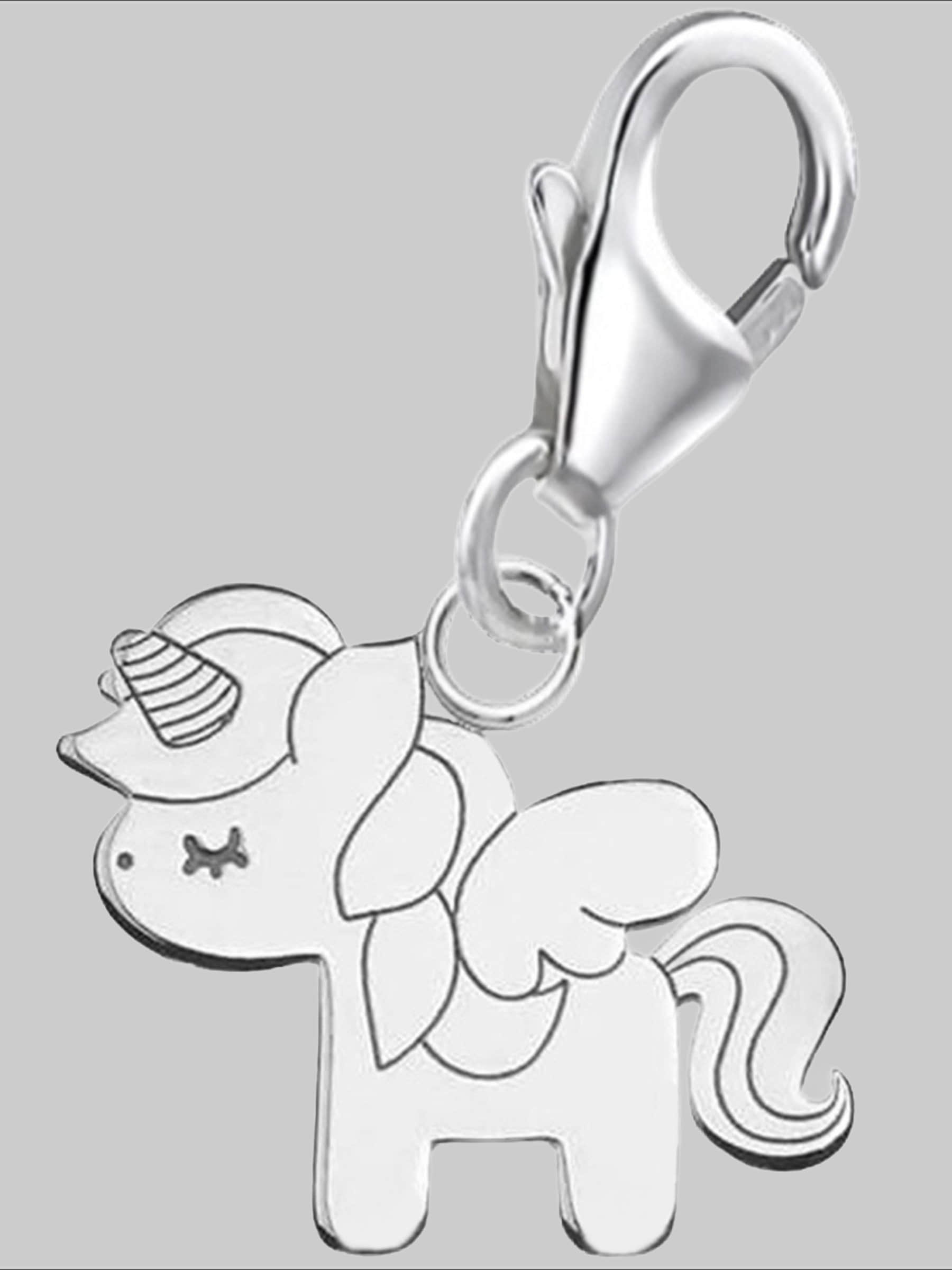 Goldene Hufeisen myToys Golden Hufesien Charm-Einhänger mini Einhorn Karabiner Charm Anhänger aus 925 Silber (inkl. Etui), für Gliederarmband oder Halskette