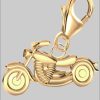 Golden Hufschmied Charm-Einhänger Motorrad Karabiner Charm Anhänger für Bettelarmband 925 Silber (inkl. Etui) Gold Goldene Hufeisen myToys