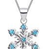 Goldene Hufeisen Goldenre Hufeisen Kette mit Anhänger Mädchen Kinder Schneeflocke Anhänger mit Kette aus 925 Sterling Silber (2-tlg, inkl. Etui), mit Zirkonia myToys