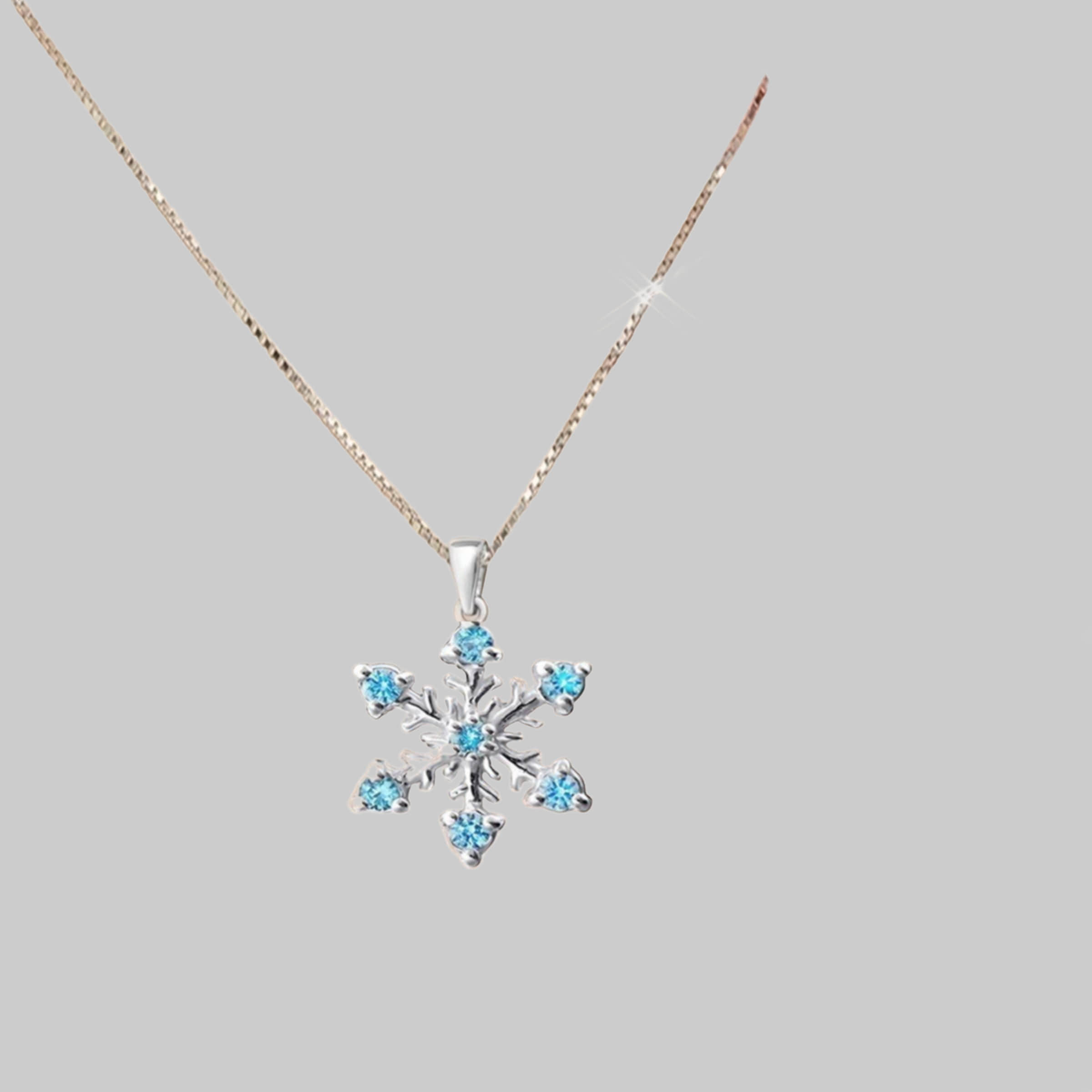 Goldene Hufeisen Goldenre Hufeisen Kette mit Anhänger Mädchen Kinder Schneeflocke Anhänger mit Kette aus 925 Sterling Silber (2-tlg, inkl. Etui), mit Zirkonia myToys