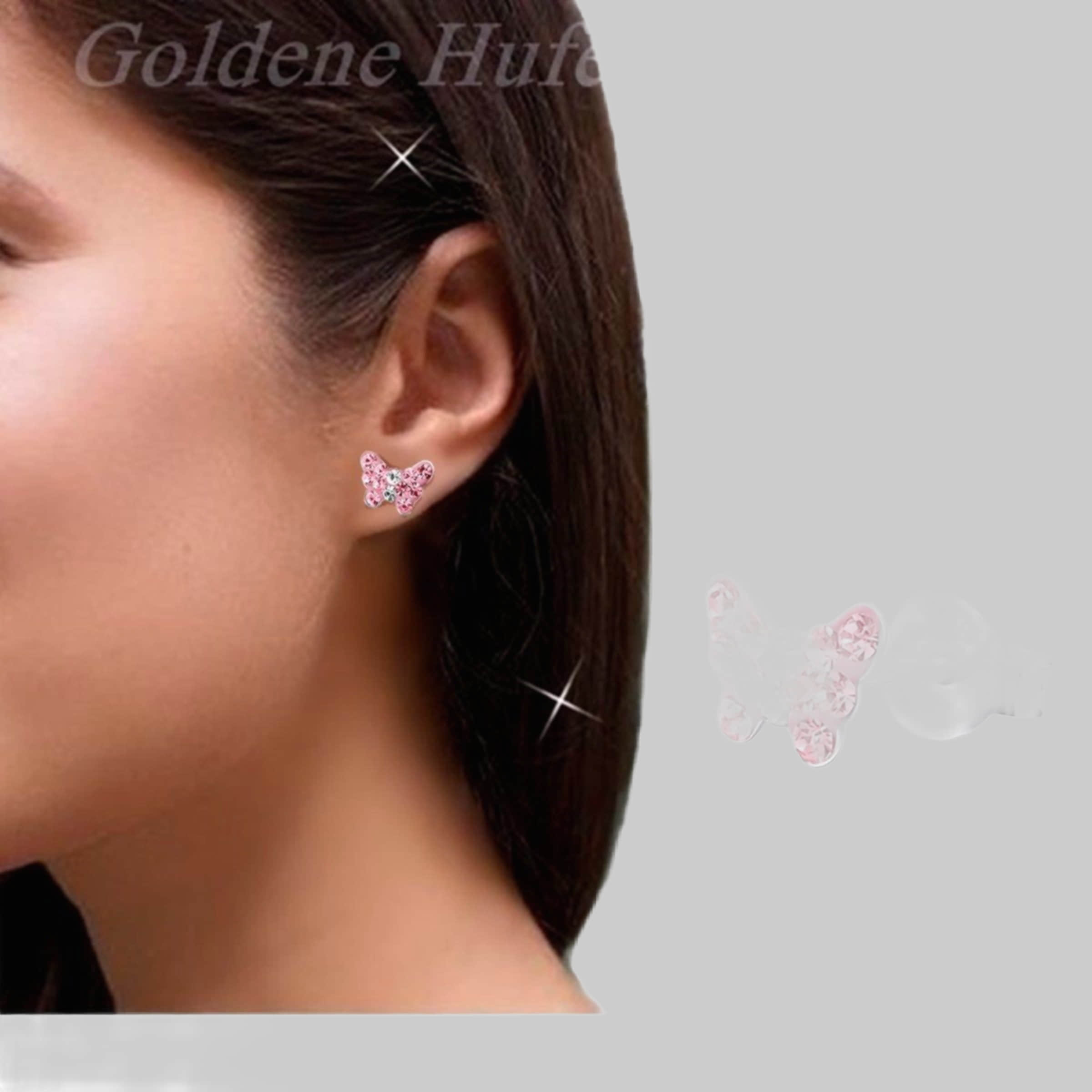 Goldene Hufeisen myToys Hunters Fine Jewellery: Sterling Silver Butterfly & Zirkonia Children's Necklace & Earrings Set