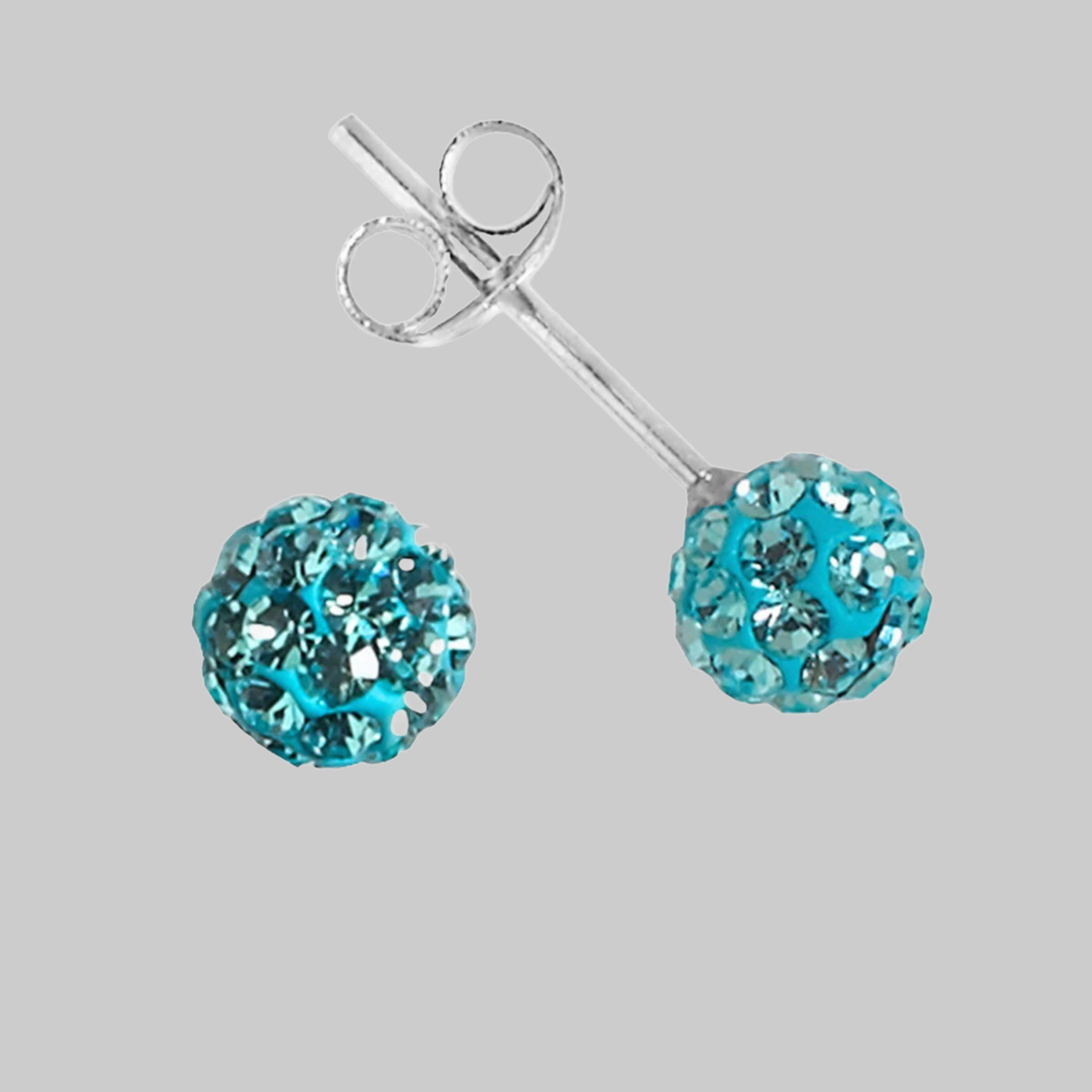 Impala Bonnie 925 Sterling Silver Crystal Stud Earrings aquamarine myToys Impala