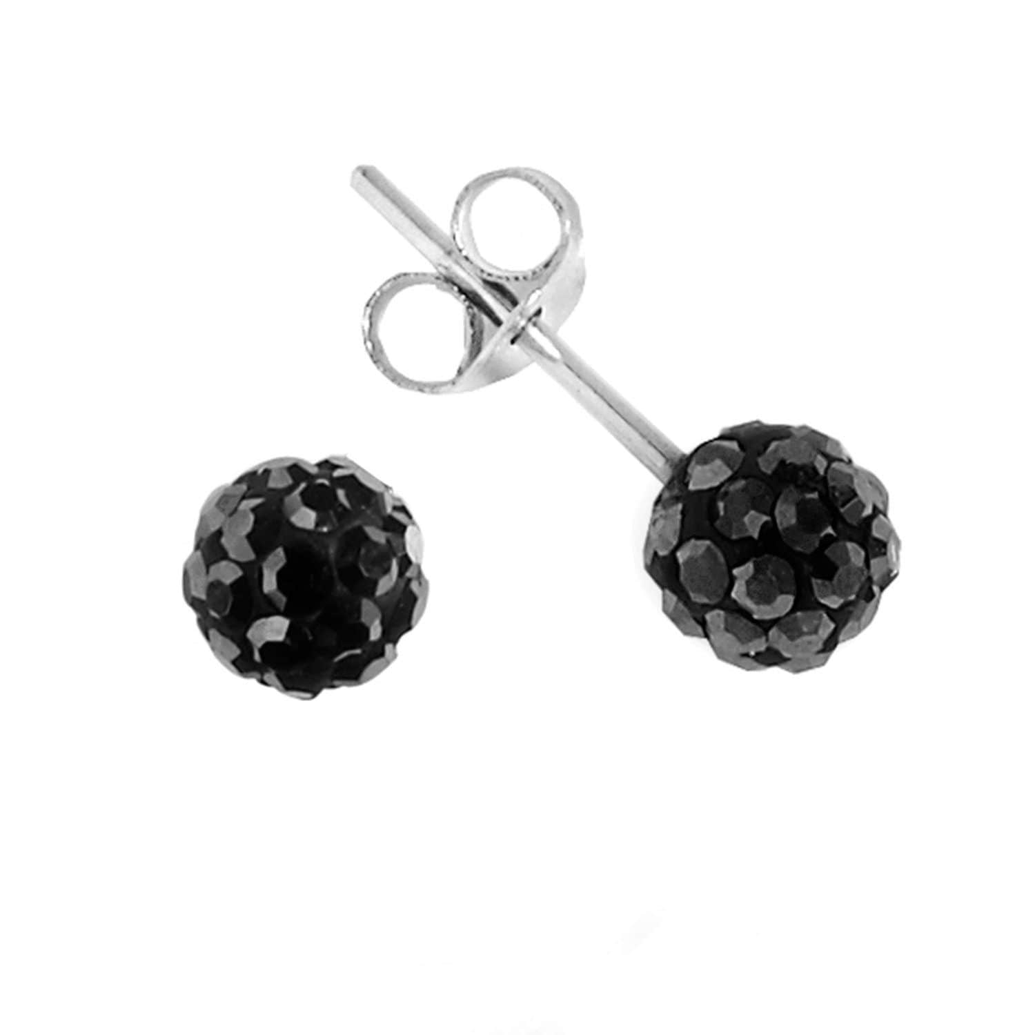 myToys Impala Impala Bonnie 925 Sterling Silver Crystal Stud Earrings jet