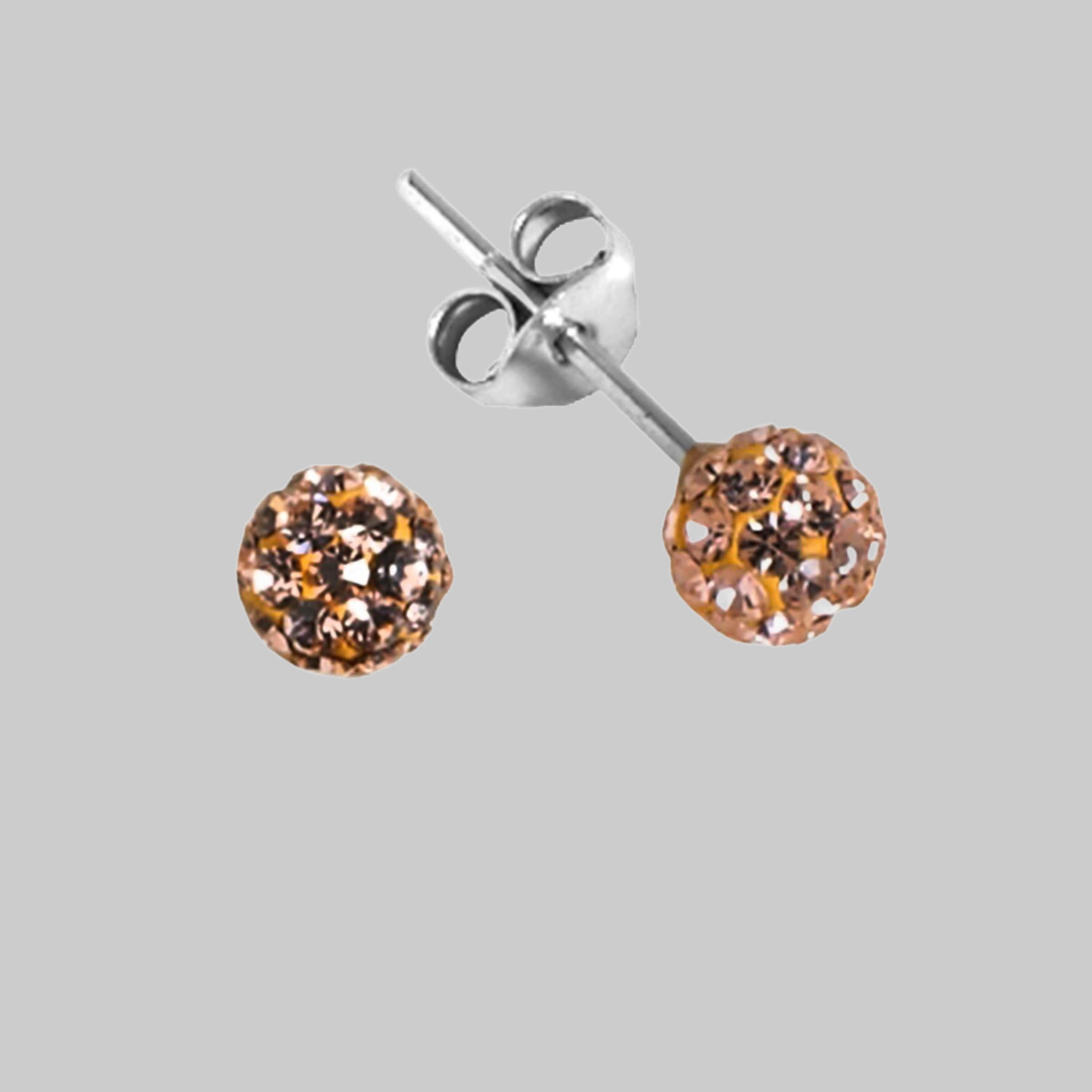 Impala Bonnie 925 Sterling Silver Crystal Stud Earrings light peach Impala myToys