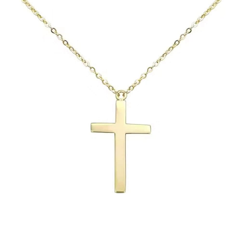 Runde Perlu00E9 myToys Inilbran Punk Crystal Cross Necklace - Gothic Jesus Cross Choker Gold