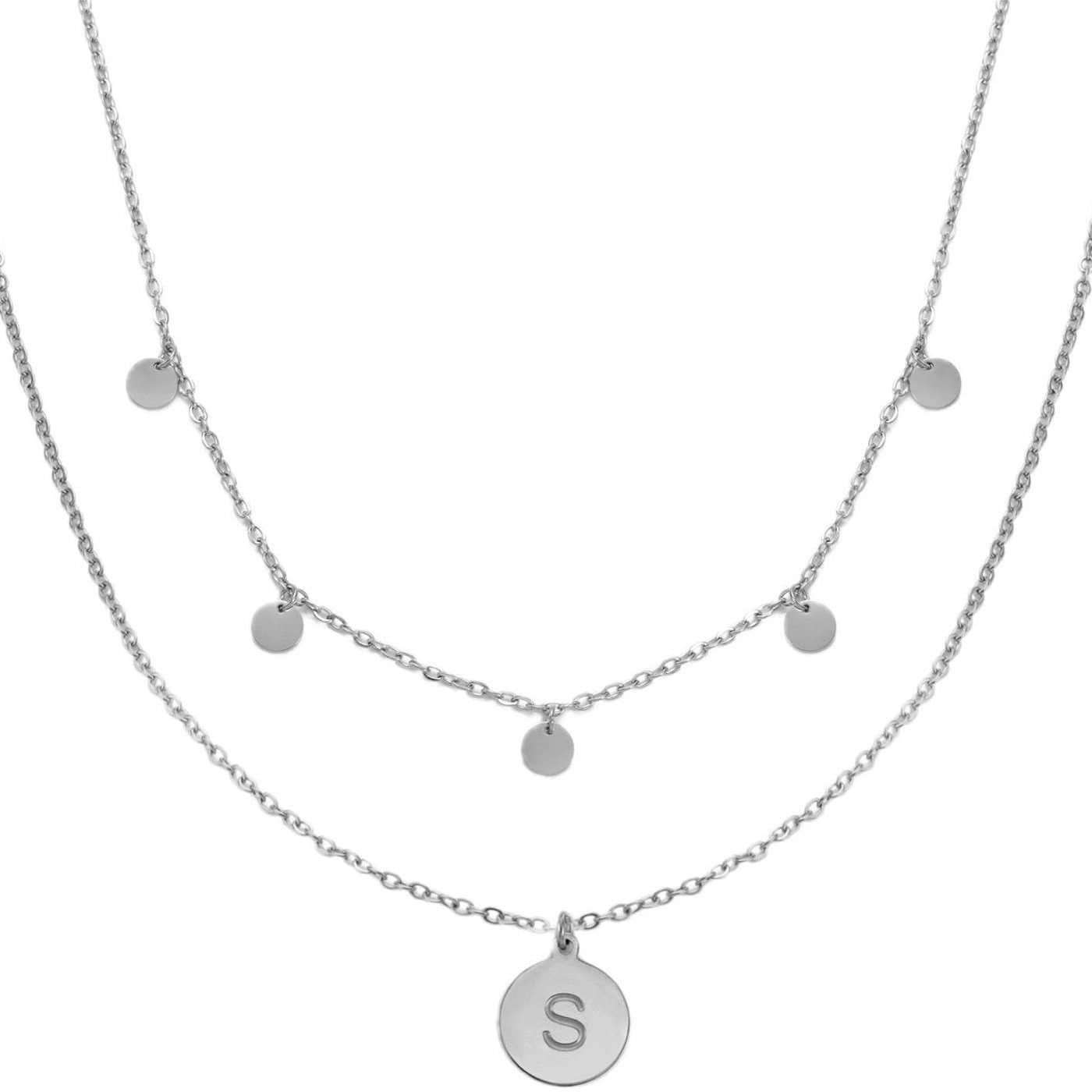 Kim Johanson myToys Kim Johanson Personalized Stainless Steel Necklace Set - Plate & A-Z Letters Silber