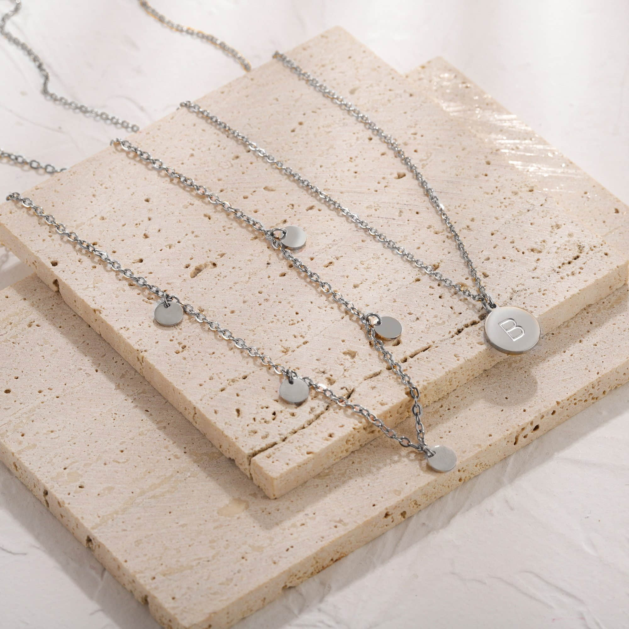 Kim Johanson myToys Kim Johanson Personalized Stainless Steel Necklace Set - Plate & A-Z Letters Silber