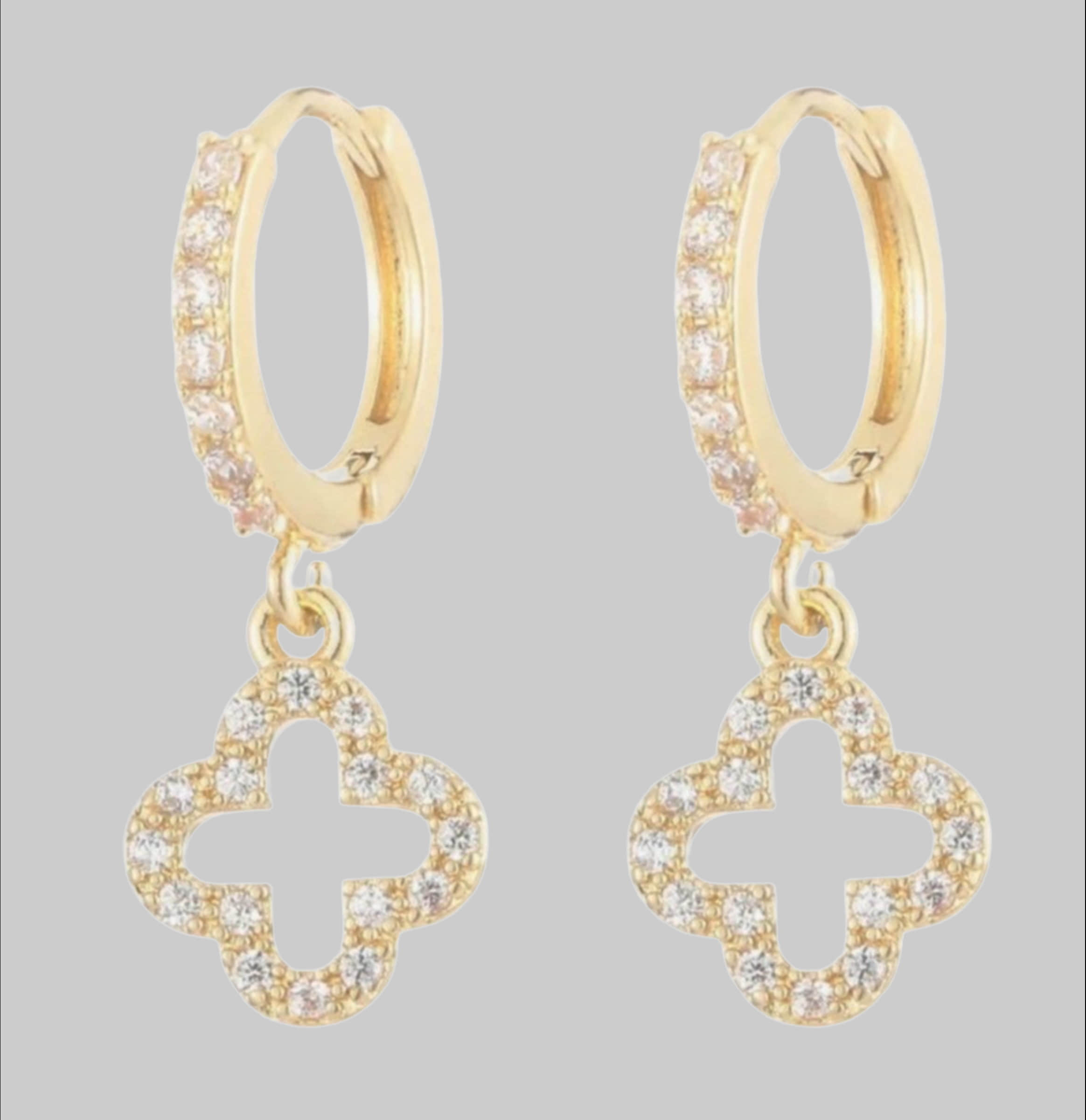 myToys Lale Collectionu00AE Lale Collection Clover & Bloom Earrings - Lucky Charm Gold & Green GoldAnhäng