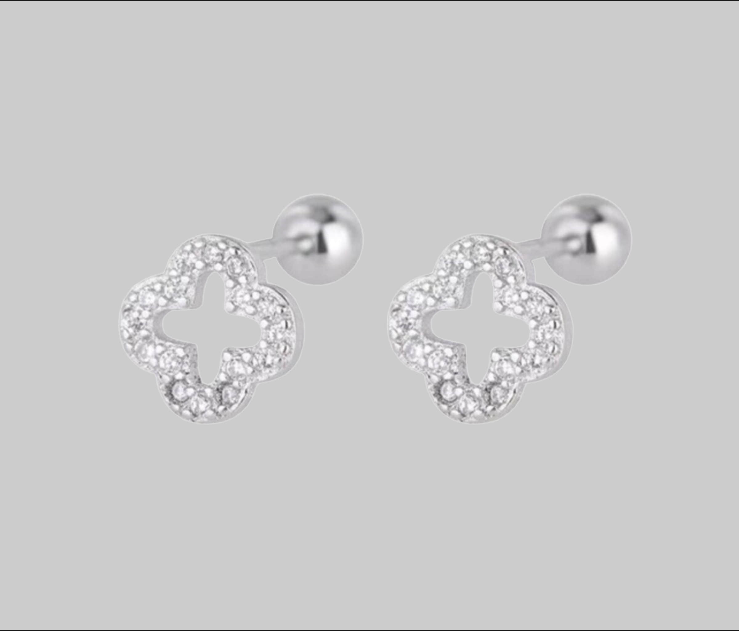 myToys Lale Collectionu00AE Lale Collection Clover & Bloom Earrings - Lucky Charm Gold & Green Silber
