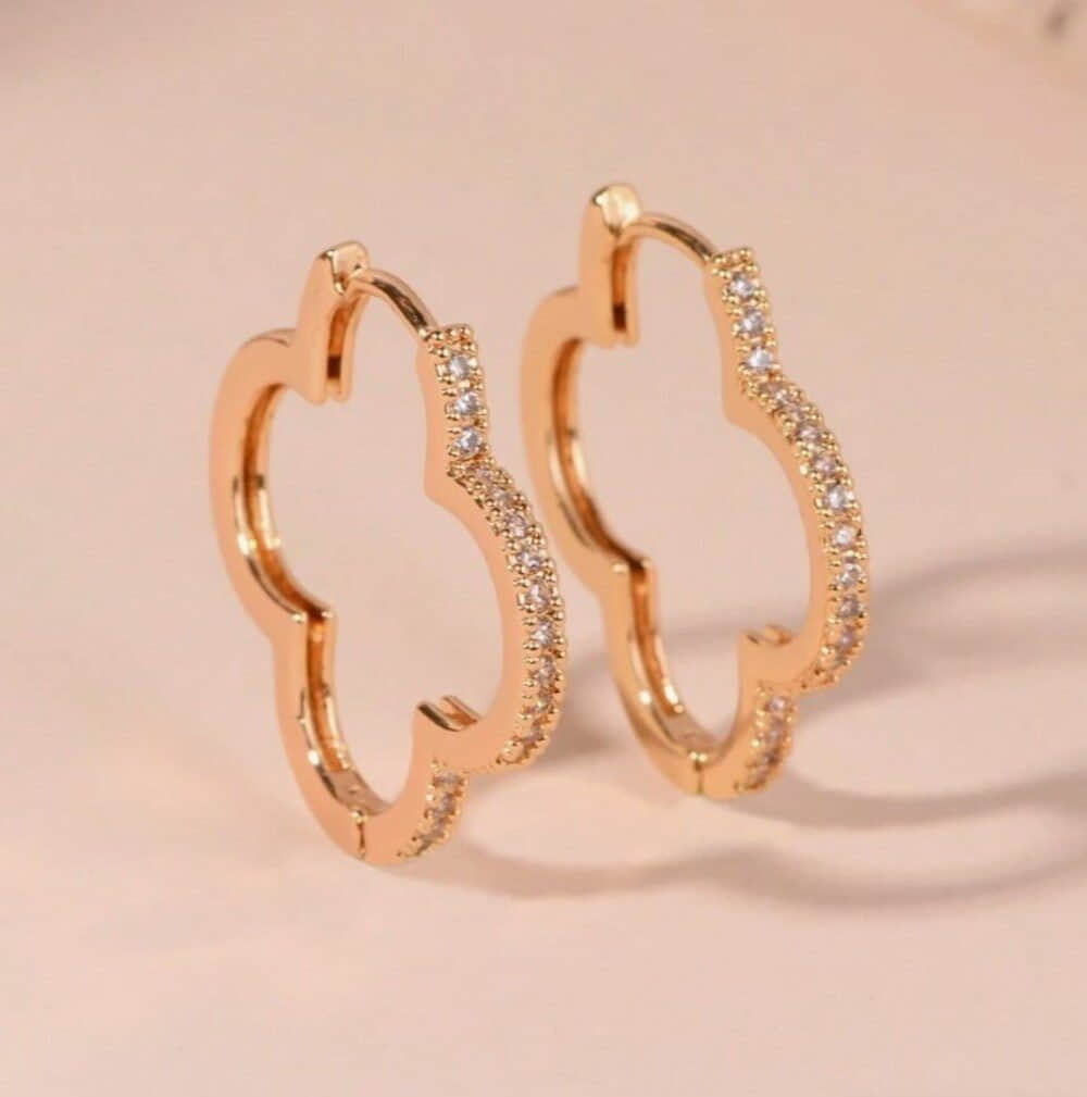 Lale Collectionu00AE Lale Collection Clover & Bloom Earrings - Lucky Charm Gold & Green StrassGold myToys