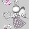 myToys Limana Limana 925 Silver Angel & Heart Children's Jewelry Set - Necklace & Earrings rosa