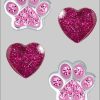 myToys Limana Limana Ohrsteker-Set Kinder Mädchen Ohrringe 925 Silber Pfote Glitzer Edelstahl Herz K725+K285o