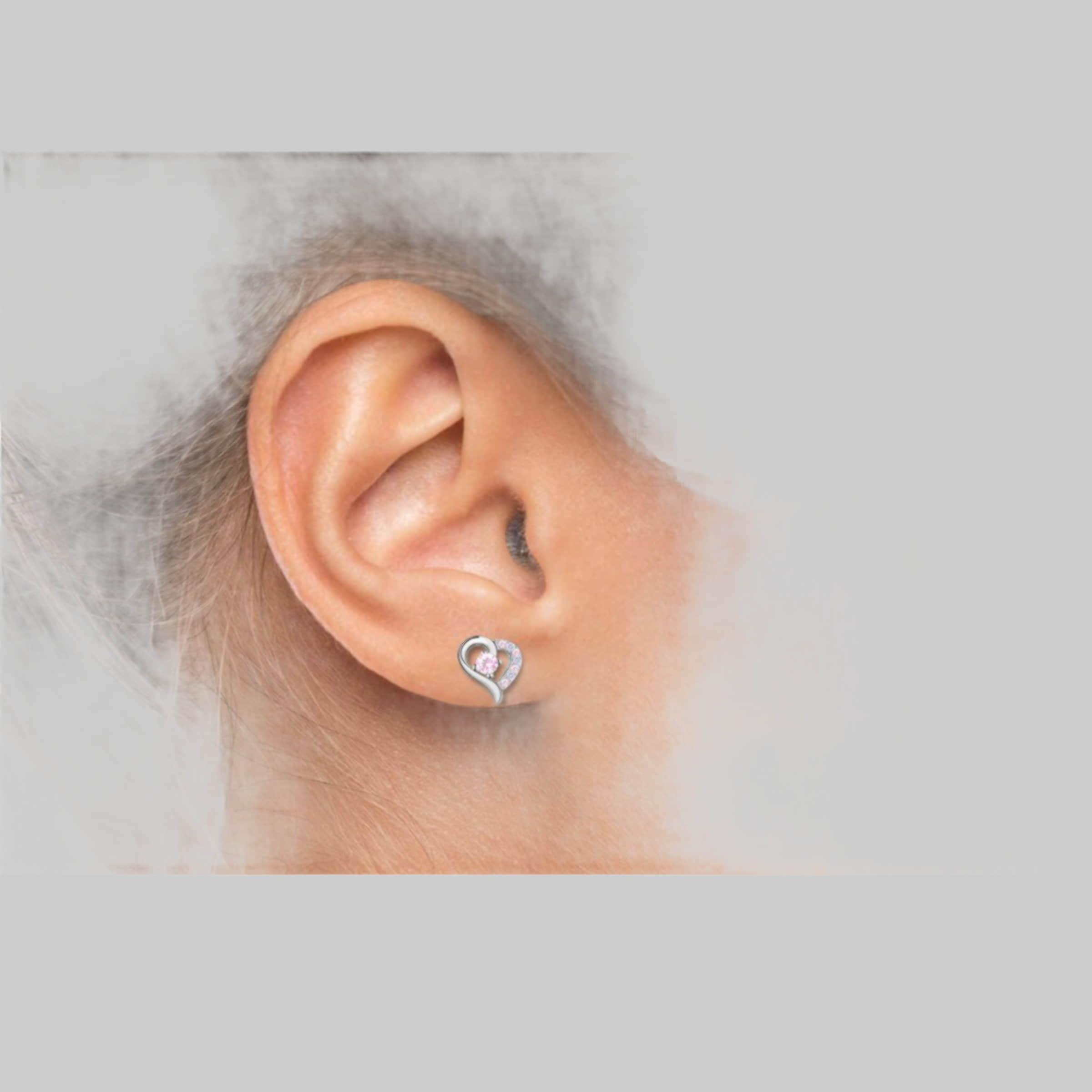 myToys Limana Limana Paar Ohrstecker Ohrringe 925 Sterling Silber Herz Herzohrringe rosa lilafür jeden Tag (inkl. Geschenkdose)