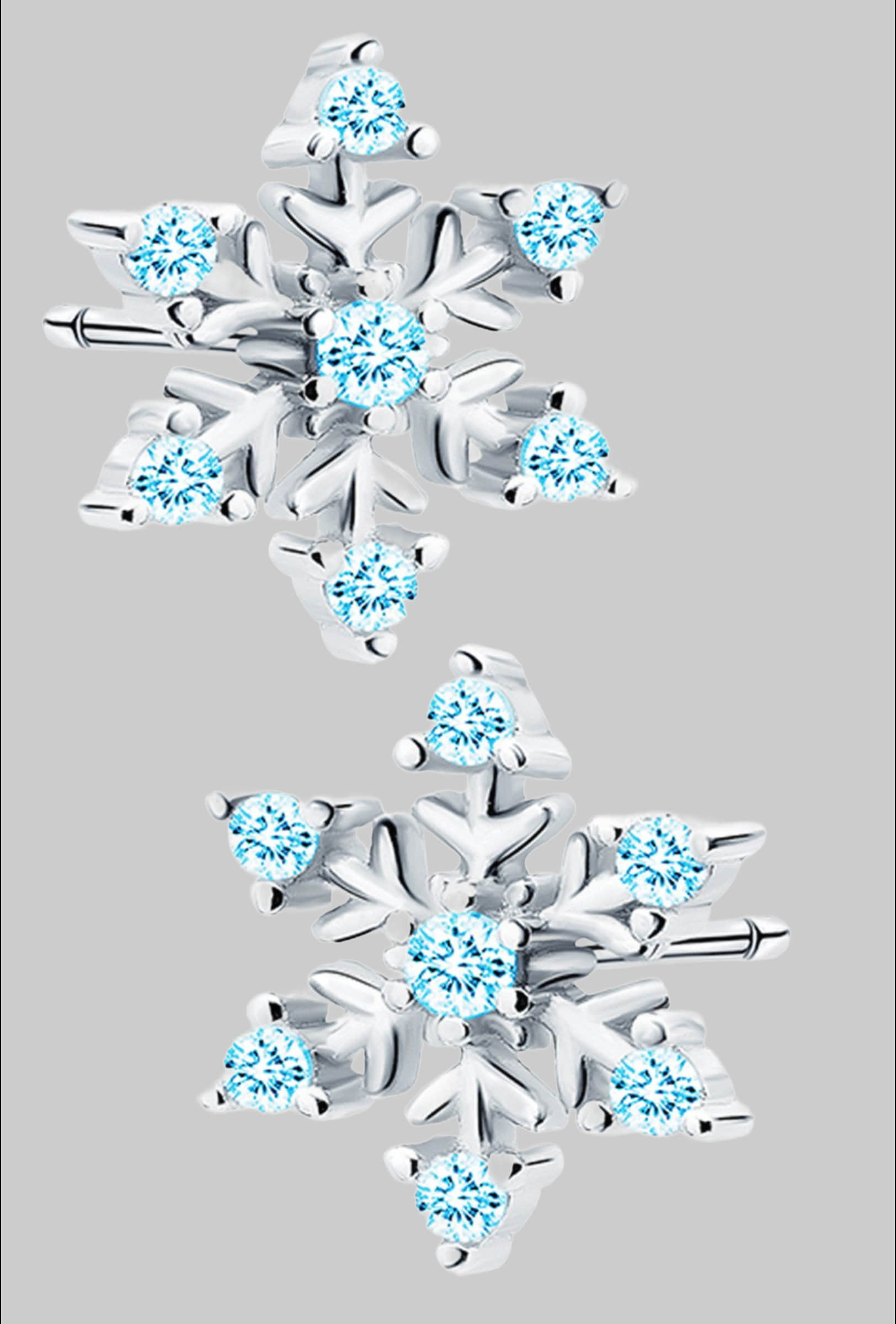Limana Paar Ohrsteker 'Schneeflocke' 925 Sterling Silver Snowflake Earrings for Girls - Gift Box Included myToys Limana