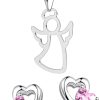 Limana Limana Sterling Silver Angel & Heart Necklace & Earring Set for Girls myToys