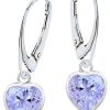 Goldene Hufeisen OROVOVO Herz Ohrhänger 925 Sterling Silber mit Zirkonia - Materia Schmuck Lila myToys