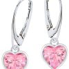 myToys Goldene Hufeisen OROVOVO Herz Ohrhänger 925 Sterling Silber mit Zirkonia - Materia Schmuck Rosa