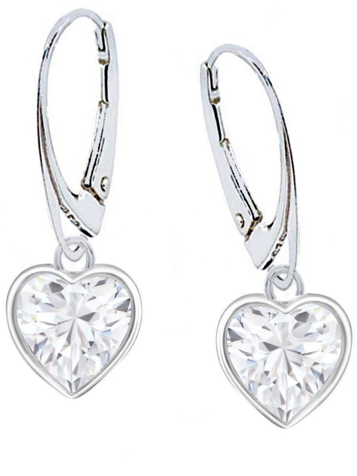 Goldene Hufeisen myToys OROVOVO Herz Ohrhänger 925 Sterling Silber mit Zirkonia - Materia Schmuck Klar