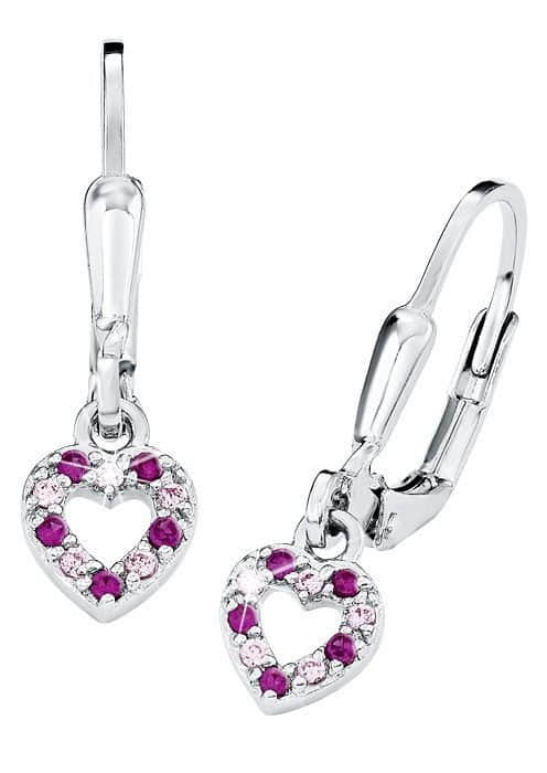 Prinzessin Lillifee Heart Earrings - 925 Sterling Silver with Zirconia myToys Prinzessin Lillifee