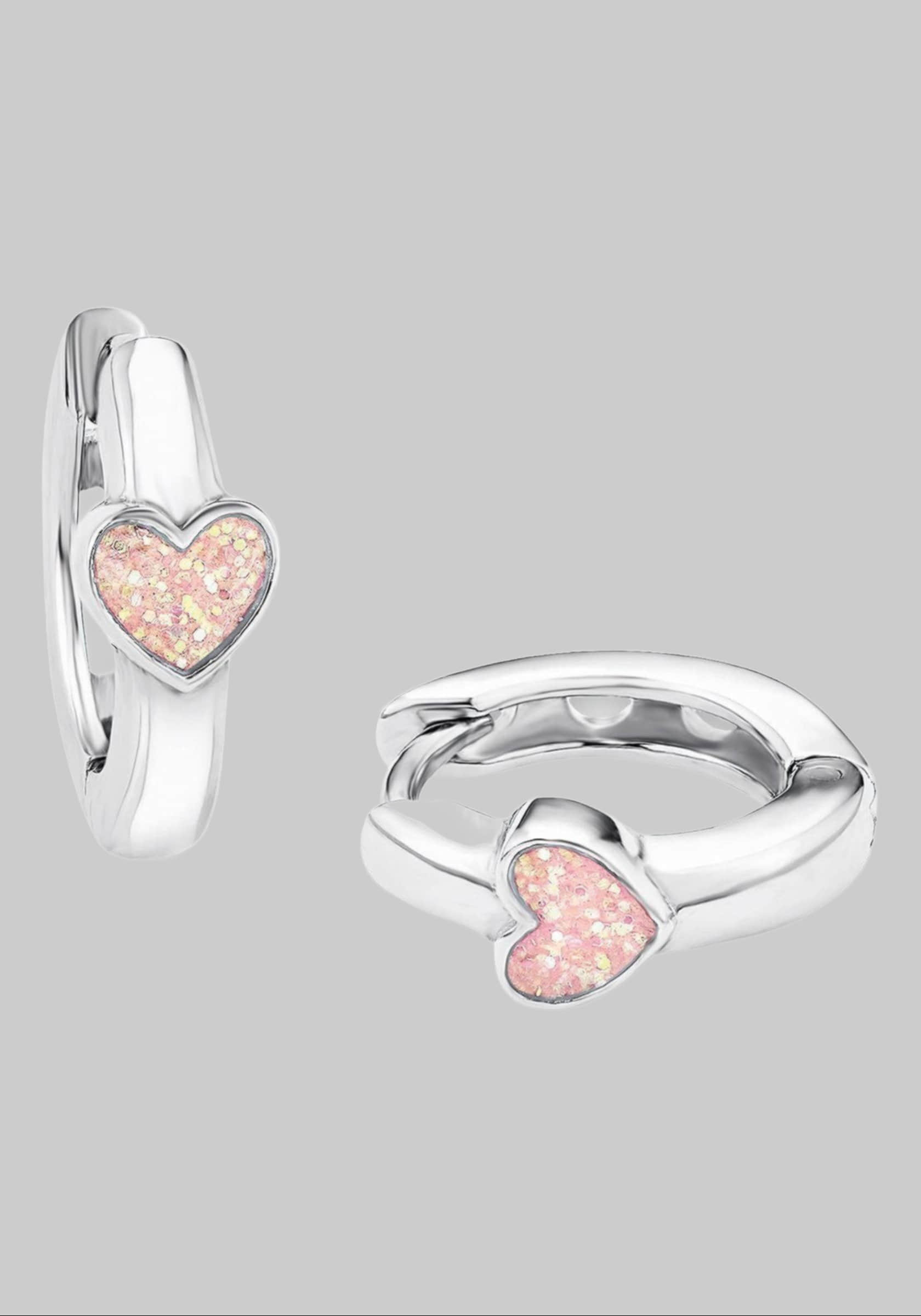 Prinzessin Lillifee Prinzessin Lillifee Herz-Creolen 925 Sterling Silber Rosé Emaille 9049219 Mädchenmode