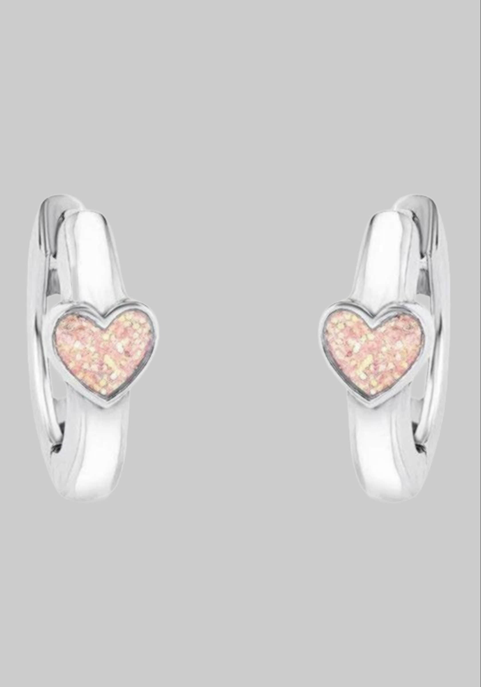 Prinzessin Lillifee Prinzessin Lillifee Herz-Creolen 925 Sterling Silber Rosé Emaille 9049219 Mädchenmode