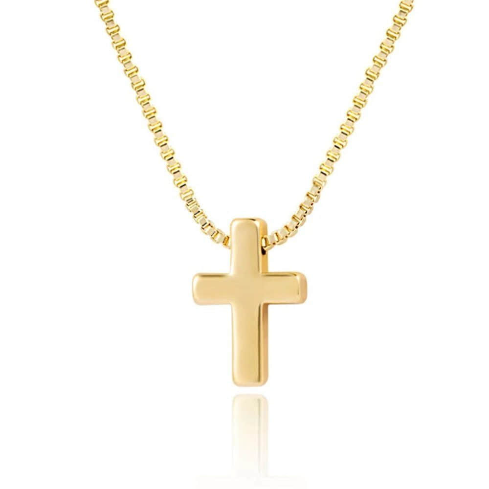 ROUGEMONT ROUGEMONT Kreuzkette Moderne Kreuzkette Halskette 18K Vergoltung Hypoallergen, Wasserfest Gold myToys