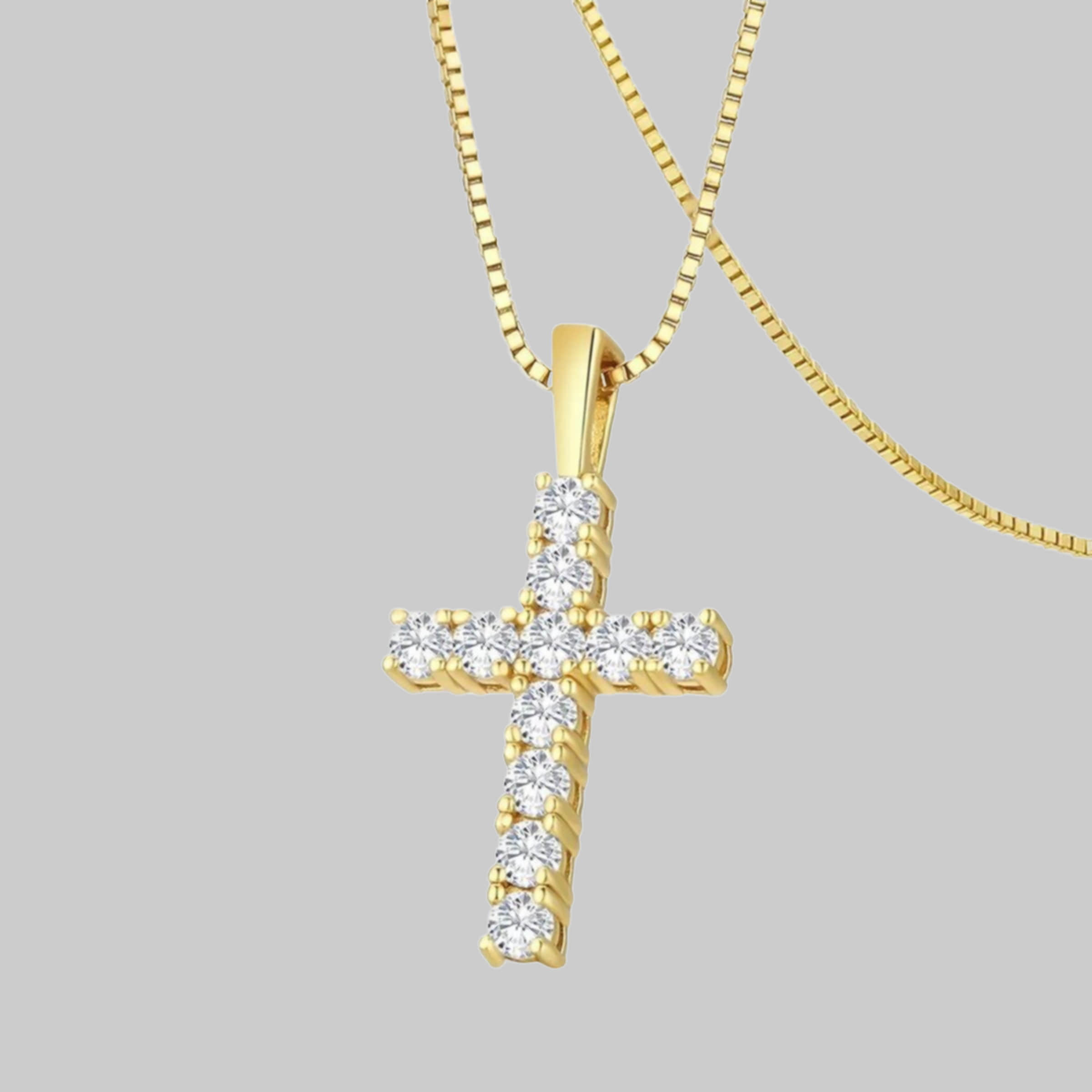 ROUGEMONT ROUGEMONT Luxus Moissanit Kreuz Halskette - 925 Silber & 18K Gold - Echtschmuck Gold myToys