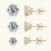Mädchenmode ROUGEMONT ROUGEMONT Paar Ohrsteker Handgefertigte Damen Pavé Zirkonia Ohrsteker 6mm 7mm 8mm 925 Silber, Hypoallergen Gold