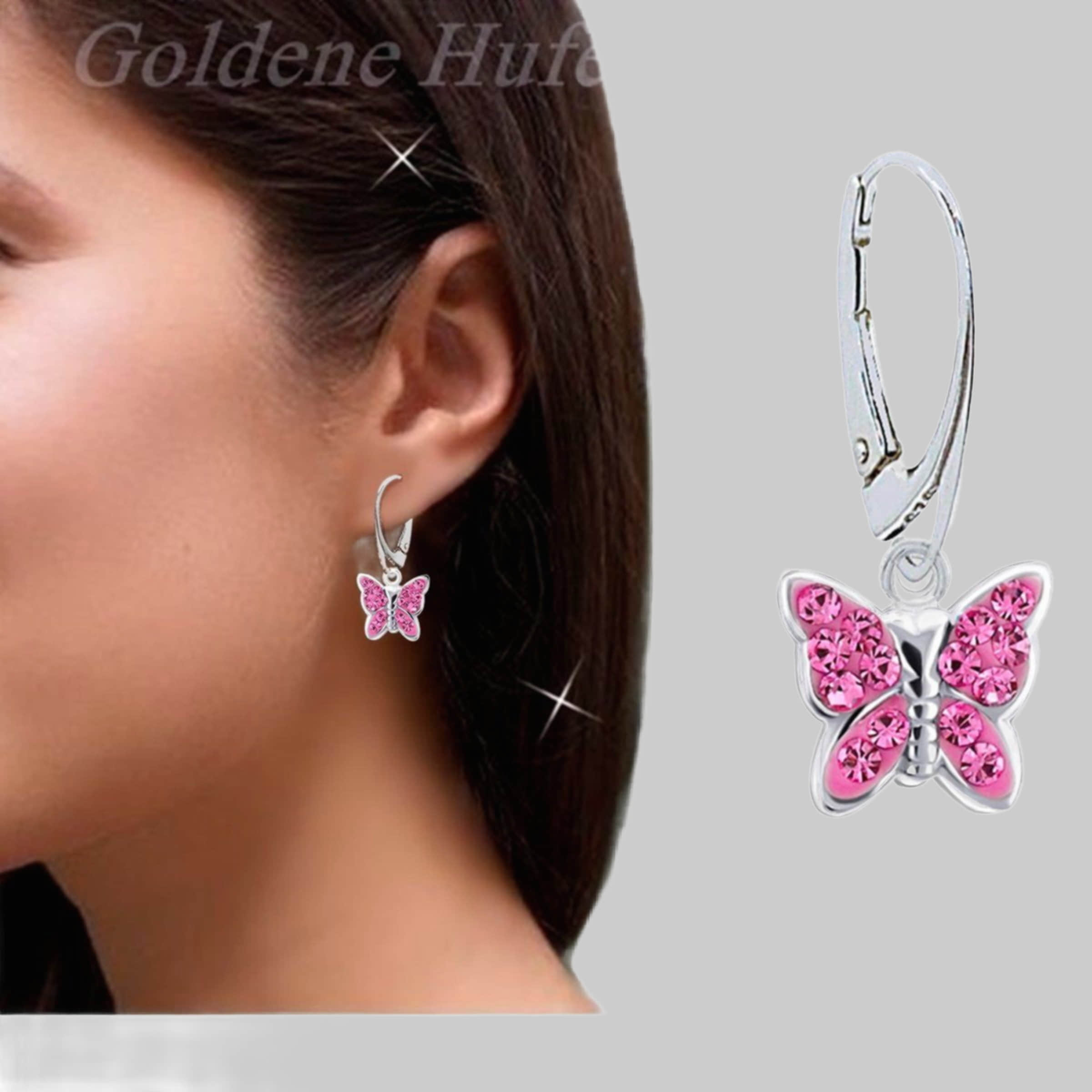 Goldene Hufeisen Rafaela Donata Sterling Silver Butterfly Stud Earrings - Heart Design Rosa myToys