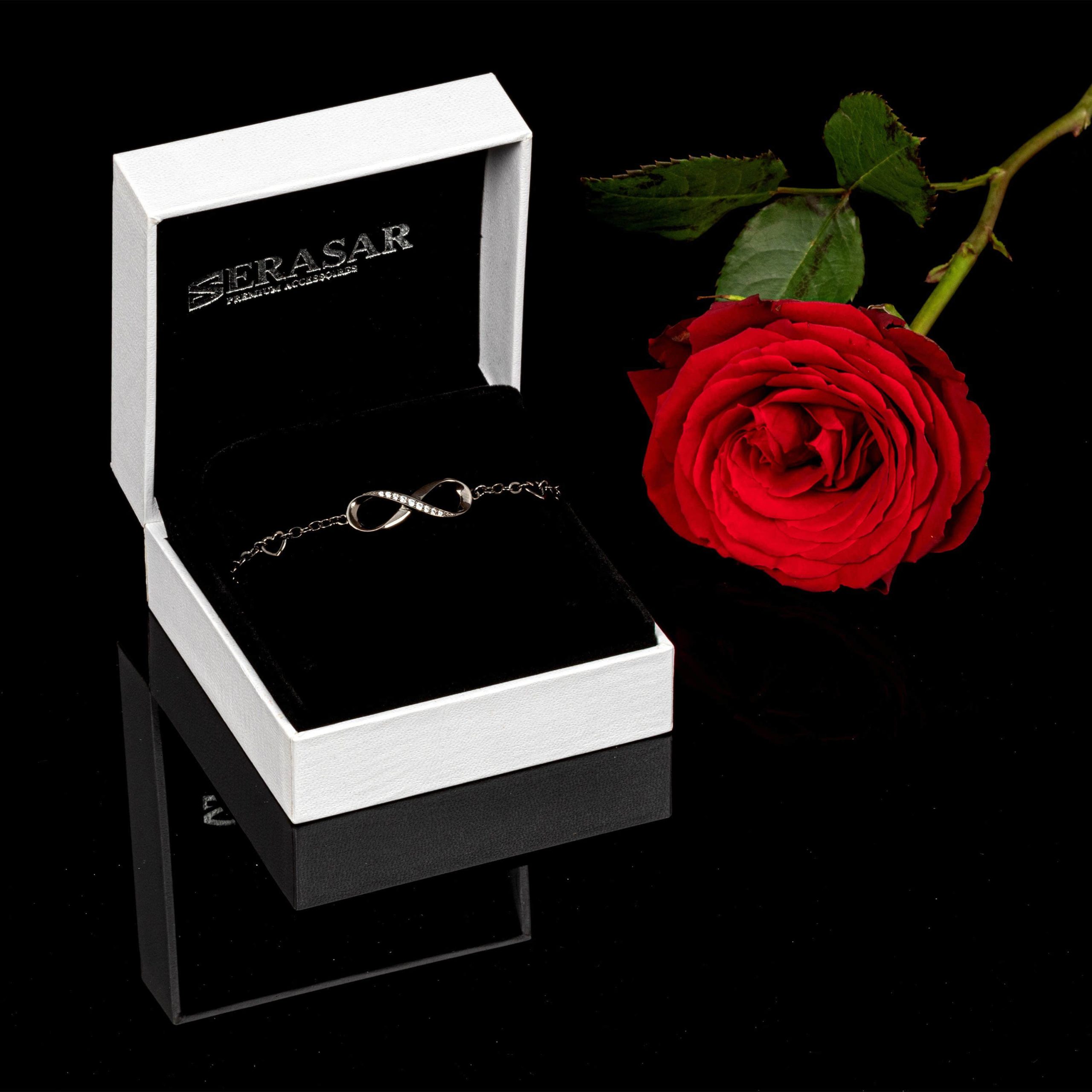 myToys SERASAR SERASAR Sterling Silver Infinity Anklet - Elegant & Symbolic Jewelry Schwarz
