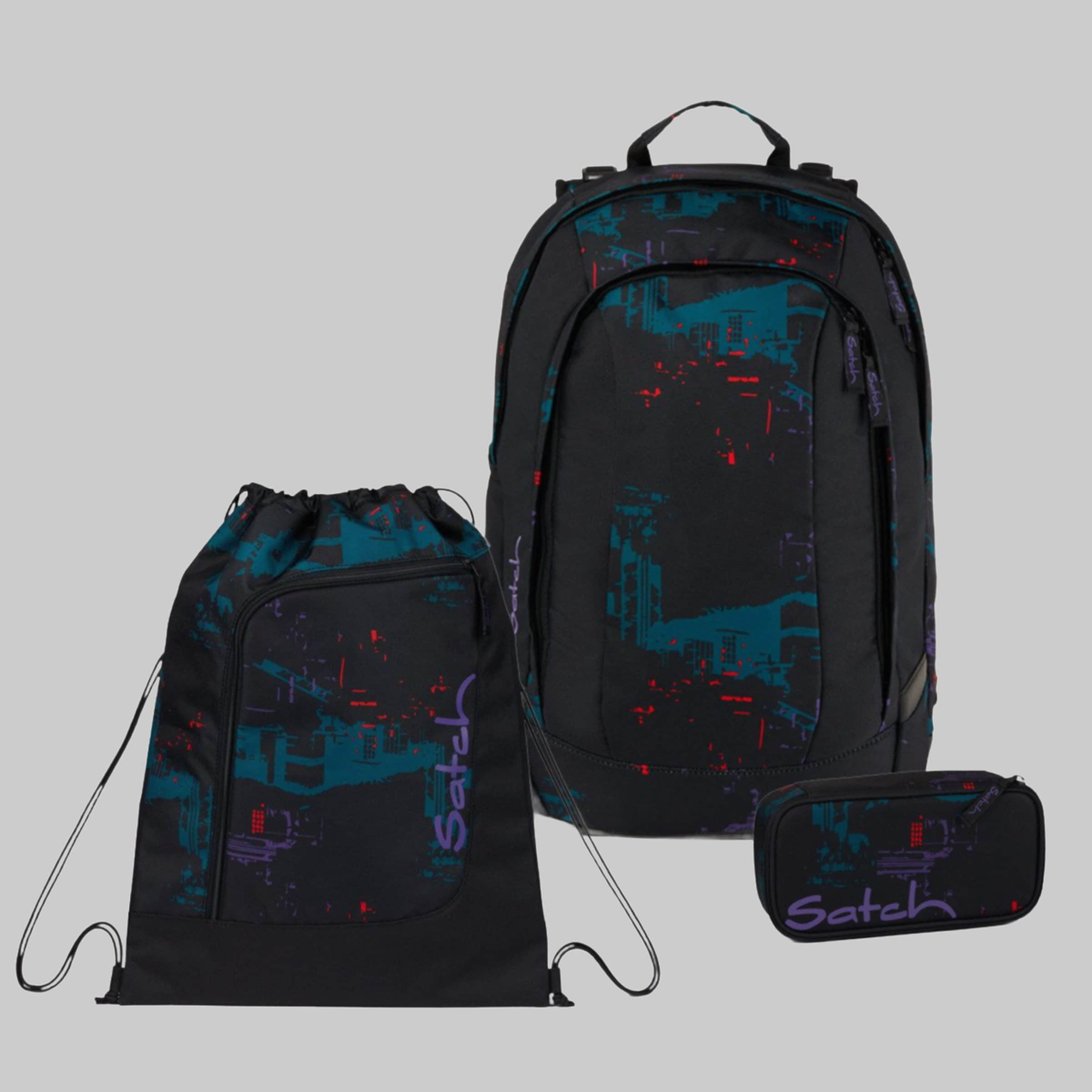 Startseite Satch Satch Schulrucksack Air (3tlg., inkl. Schlamperbox und Sportbeutel) Night Vision