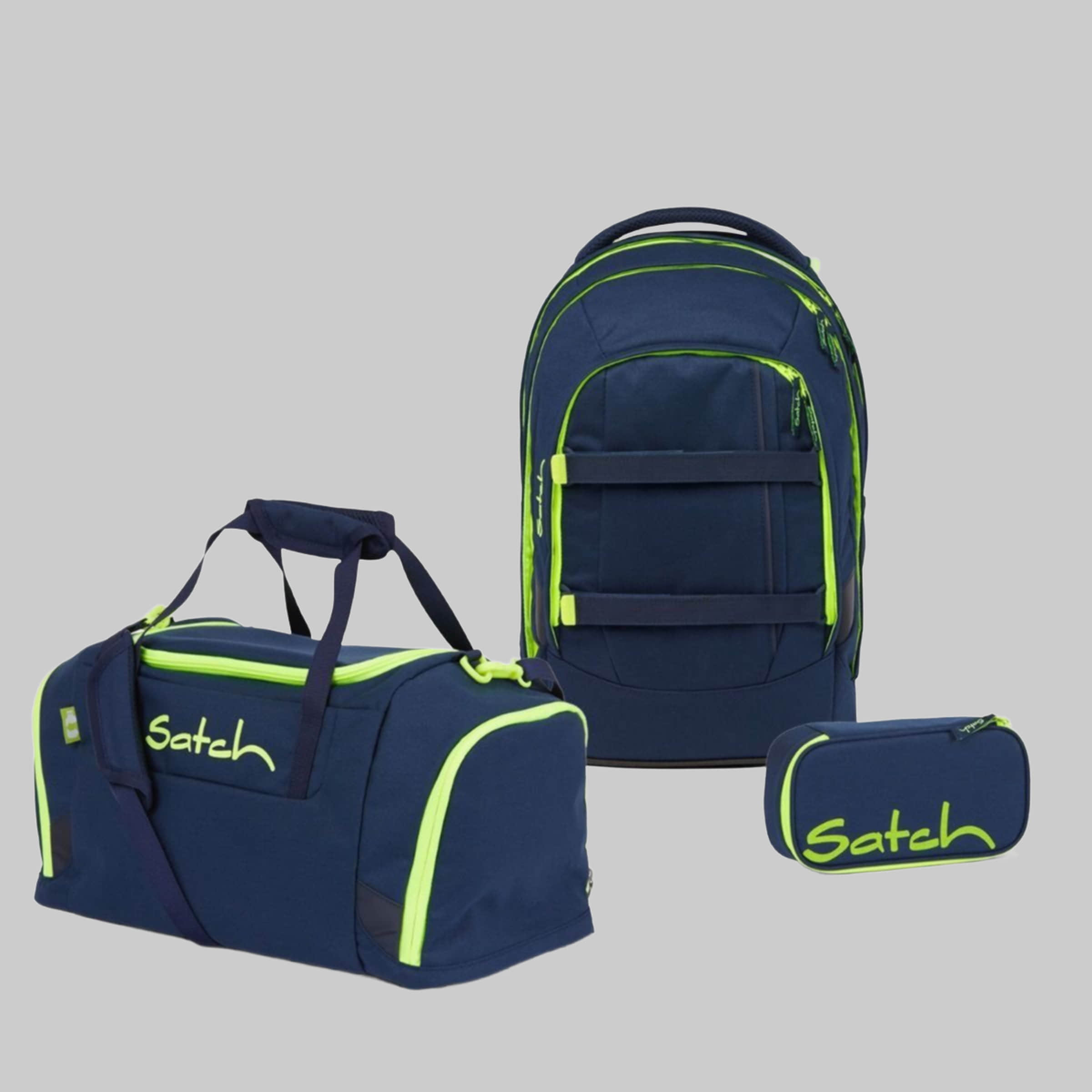 Satch Satch Schulrucksack Pack (3tlg., inkl. Schlamperbox und Sporttasche) Toxic Yellow Spielzeug