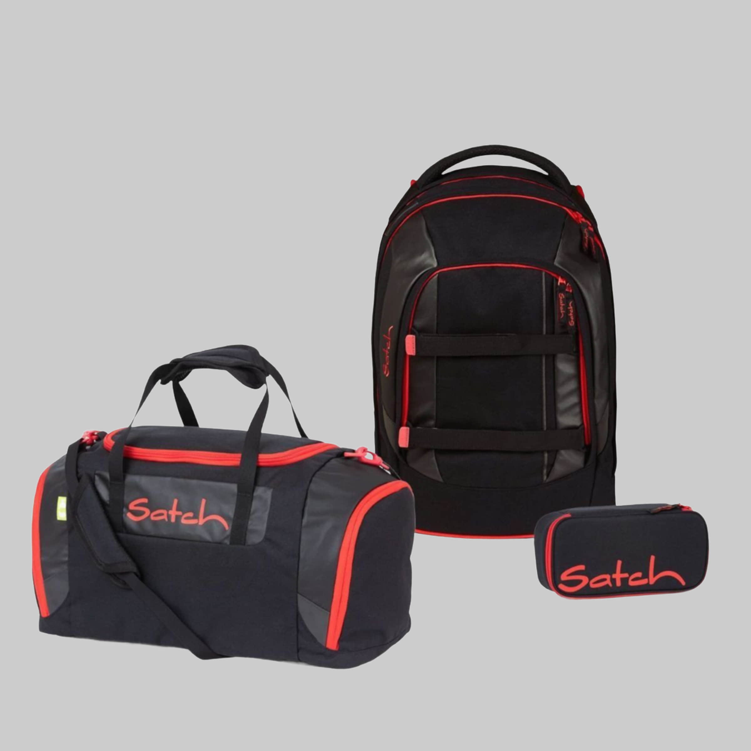Satch Spielzeug Satch Schulrucksack Pack (3tlg., inkl. Schlamperbox und Sporttasche) Fire Phantom