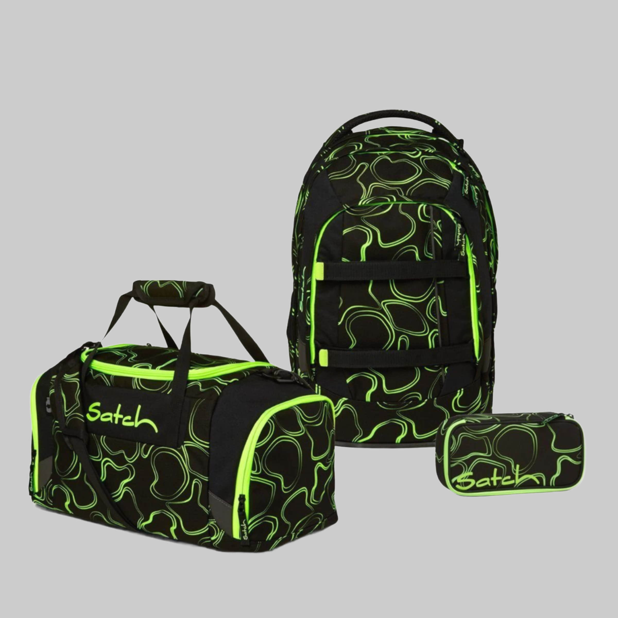 Satch Satch Schulrucksack Pack (3tlg., inkl. Schlamperbox und Sporttasche) Green Supr Spielzeug