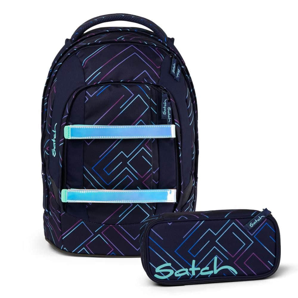 Satch Spielzeug Satch Schulrucksack Set Pack (2tlg., inkl. Schlamperbox) Purple Laser