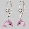 myToys schmuck23 Schmuck23 Paar Ohrhänger Kinder Ohrringe Delfin 925 Silber, Kinderschmuck Kristalle Mädchen Geschenk Rosa