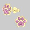schmuck23 myToys Schmuck23 Sterling Silver Cat & Paw Earrings for Kids - 925 Silver Rosa
