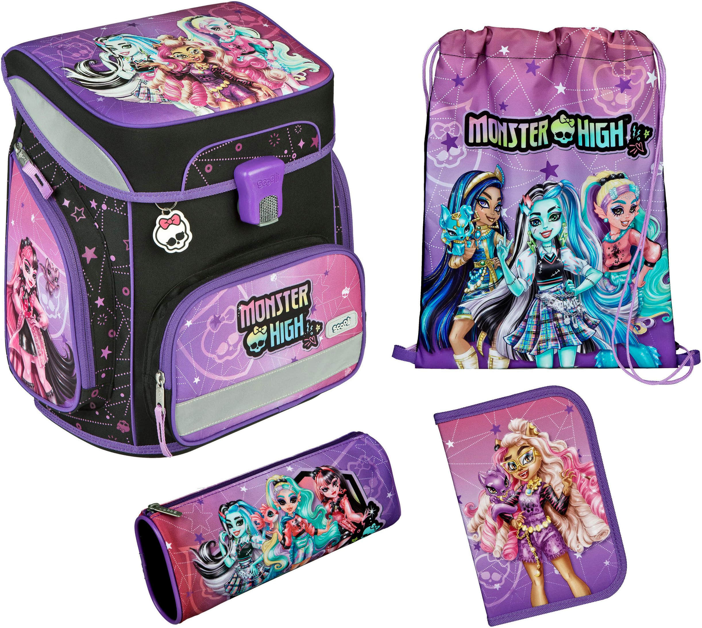 Spielzeug Scooli Scooli EasyFit Schulranzen-Set Dreamland (5-tlg) Monster High