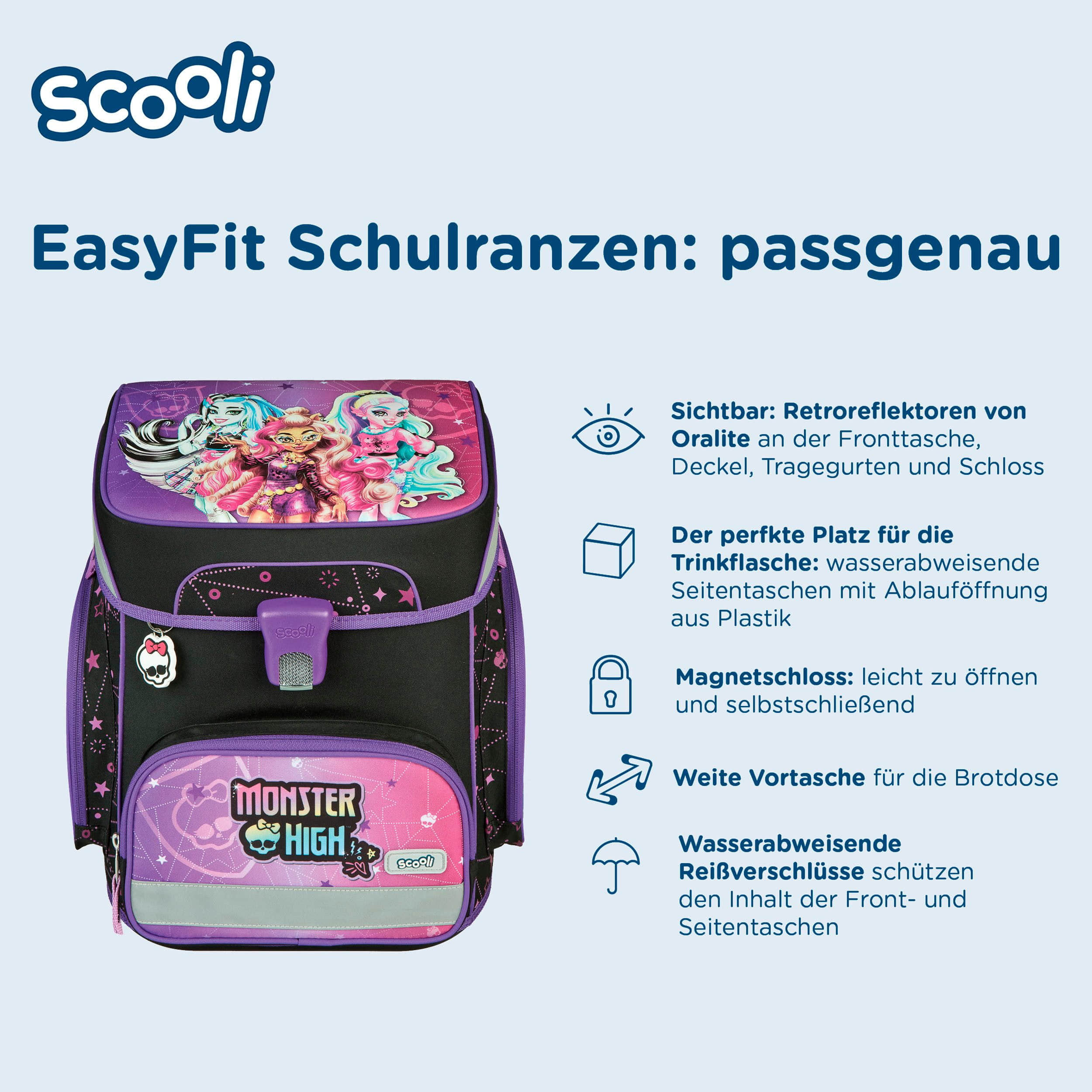 Spielzeug Scooli Scooli EasyFit Schulranzen-Set Dreamland (5-tlg) Monster High