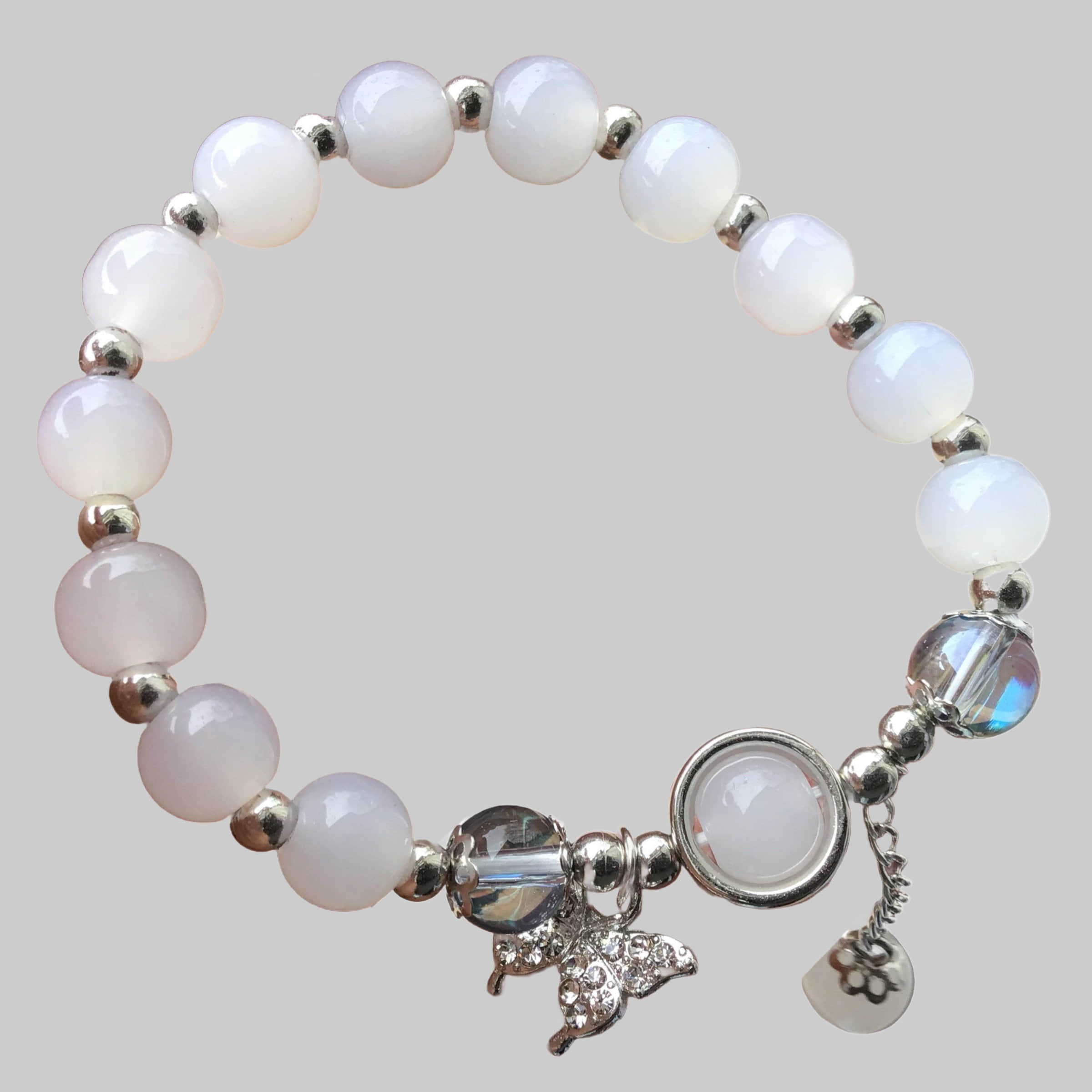 Steinfixx® Armband Echtes Mondstein Perlenarmband mit Angel Aura Perlen Steinfixxu00AE myToys