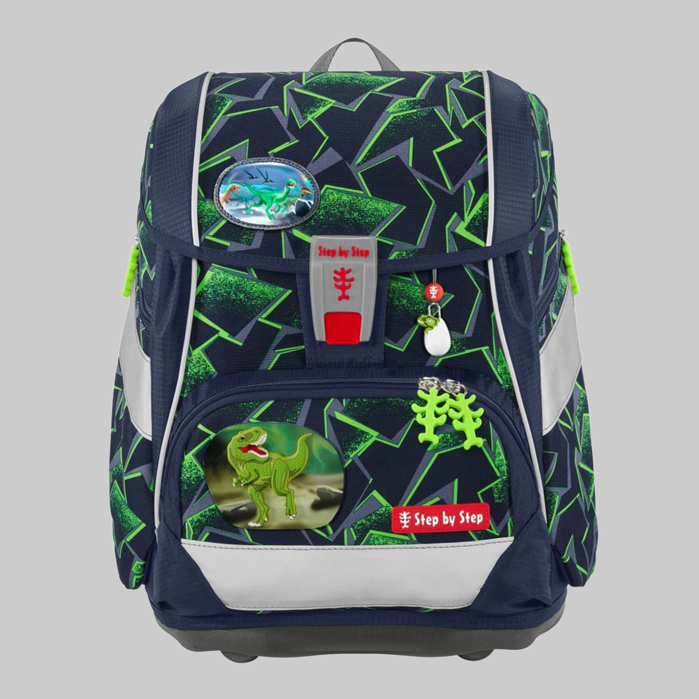 Step by Step Schulranzen 2IN1 PLUS, 6-teilig (5-tlg) Wild T-Rex Spielzeug Step by Step