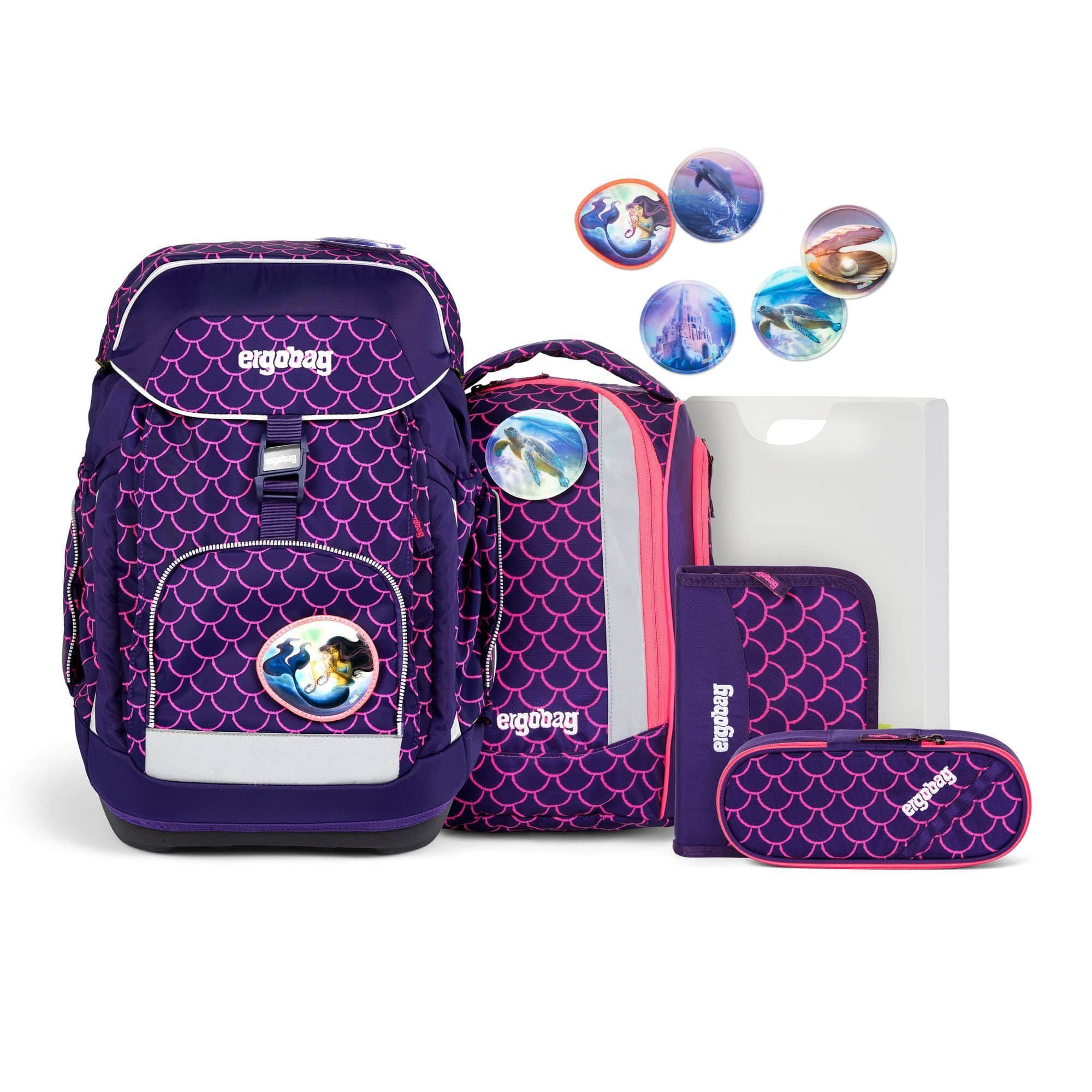 ergobag Spielzeug ergobag Maxi School Backpack Set - Ergonomic Design for Growing Kids Perlentauc