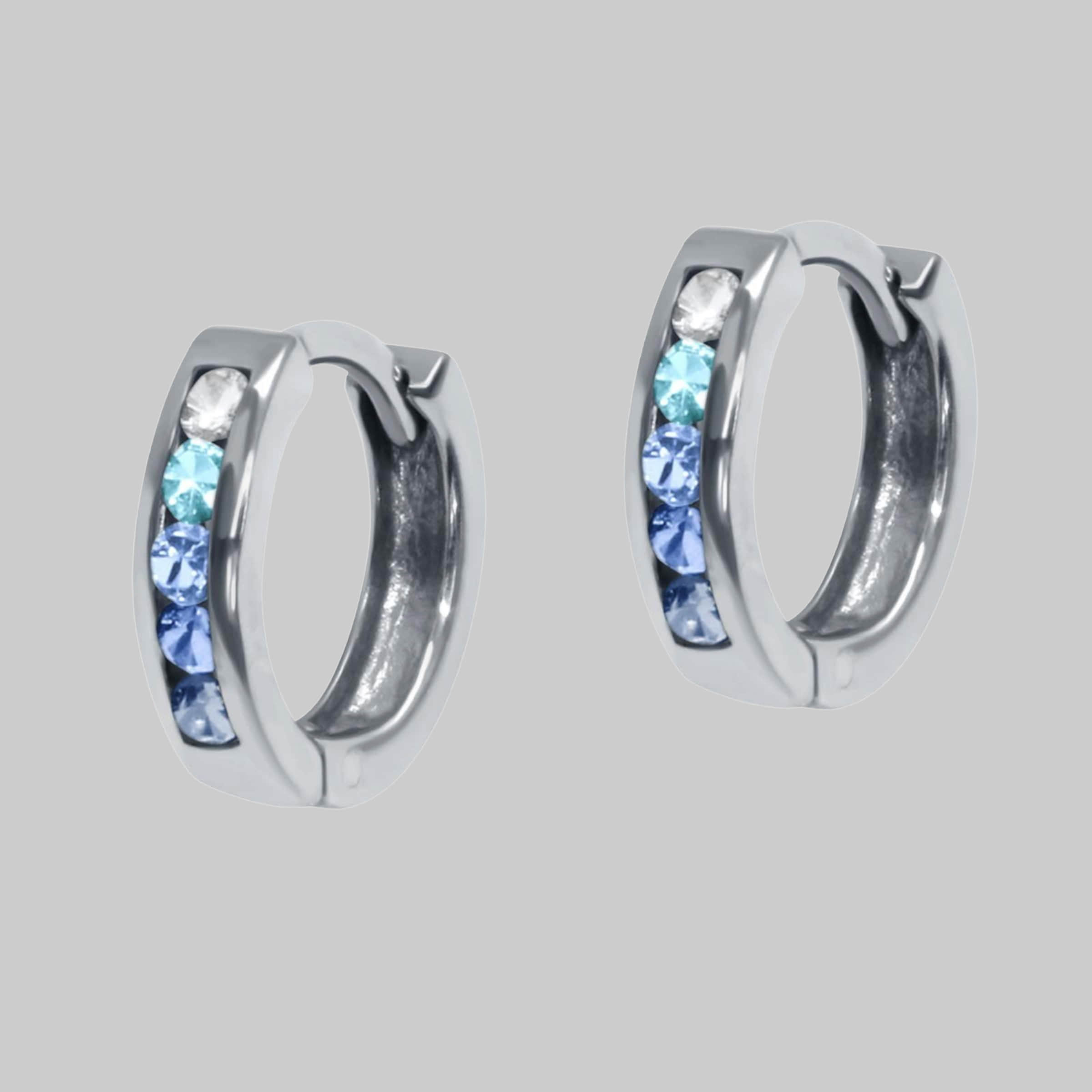 schmuck23 Klappcreolen Ohrringe Creolen 925 Silber Damen Kinder Mädchen Silber/Bla schmuck23 myToys